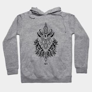 Black Wolf & Dagger design Hoodie